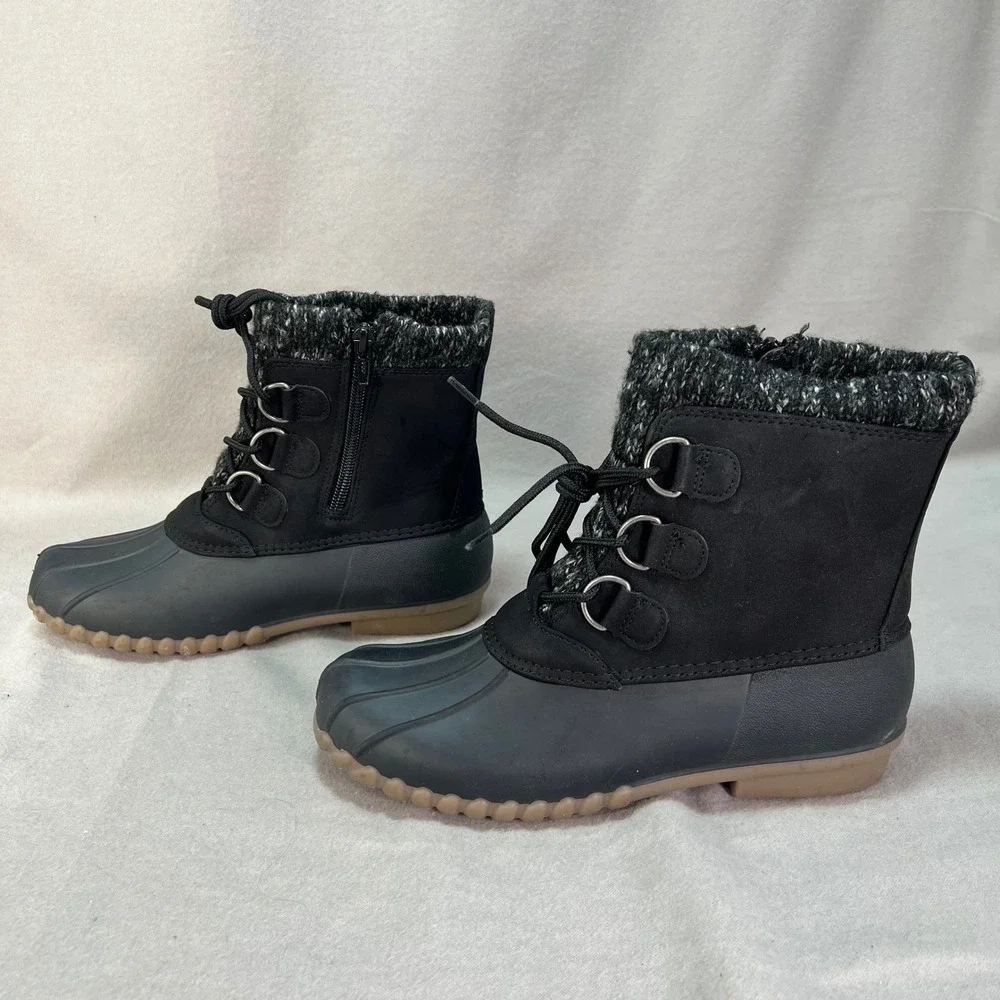 Waterproof Black Duck Boots Winter Snow Warm Cozy Outdoor Chore Utility Womens 6